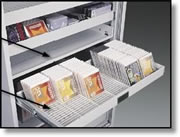 Plain roll out shelf for storing multi media