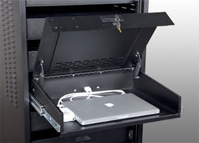 Single width secure laptop drawer